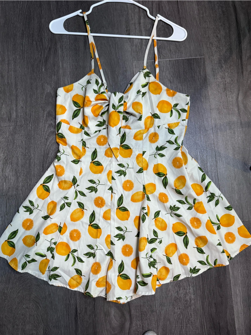 White Kimono Top with Yellow Orange Fruit Print